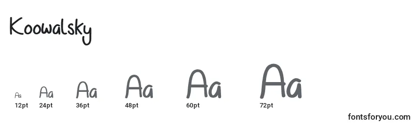 Размеры шрифта Koowalsky