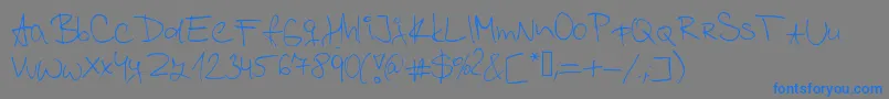 Kordulova-Schriftart – Blaue Schriften auf grauem Hintergrund