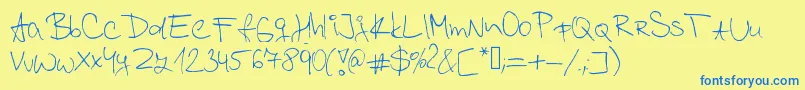 Kordulova Font – Blue Fonts on Yellow Background