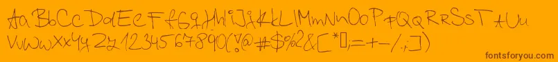 Kordulova-Schriftart – Braune Schriften auf orangefarbenem Hintergrund