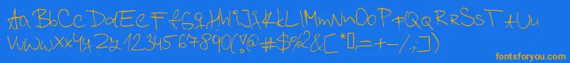 Kordulova Font – Orange Fonts on Blue Background