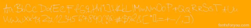 Kordulova-Schriftart – Rosa Schriften auf orangefarbenem Hintergrund