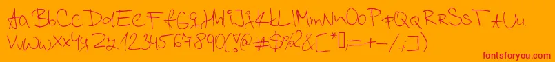 フォントKordulova – オレンジの背景に赤い文字