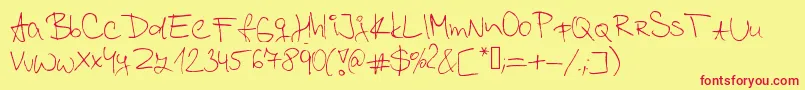 Kordulova Font – Red Fonts on Yellow Background