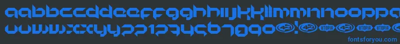 KORUNISH Font – Blue Fonts on Black Background