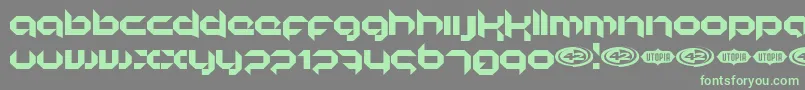 KORUNISH Font – Green Fonts on Gray Background