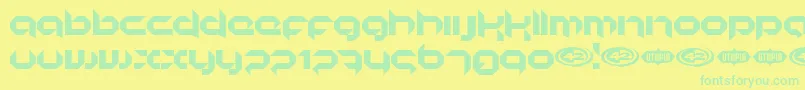 KORUNISH Font – Green Fonts on Yellow Background