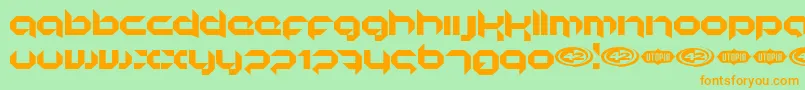 KORUNISH Font – Orange Fonts on Green Background