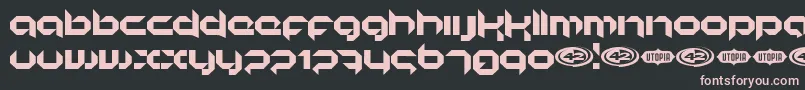 KORUNISH Font – Pink Fonts on Black Background