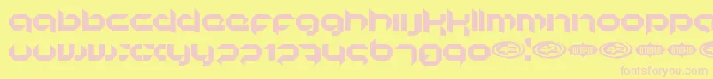 KORUNISH Font – Pink Fonts on Yellow Background