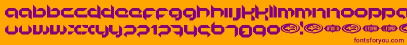 KORUNISH Font – Purple Fonts on Orange Background
