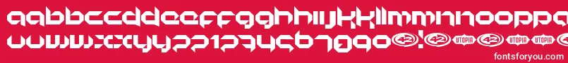 KORUNISH Font – White Fonts on Red Background