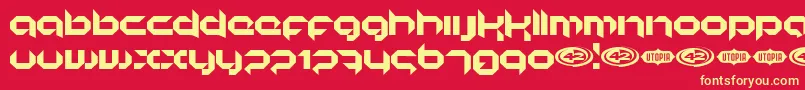 KORUNISH Font – Yellow Fonts on Red Background