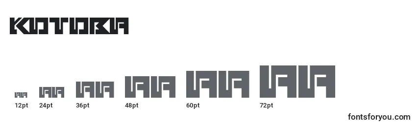 Размеры шрифта Kotoba