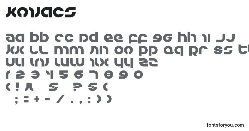 Schriftart Kovacs (131889) – Alphabet, Zahlen, spezielle Symbole
