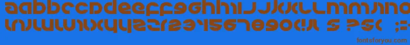 kovacs Font – Brown Fonts on Blue Background