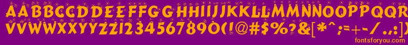 BlMchenNormalDb Font – Orange Fonts on Purple Background