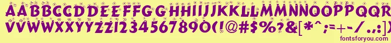 BlMchenNormalDb Font – Purple Fonts on Yellow Background