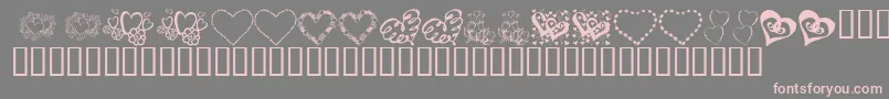 フォントKR All About The Heart – 灰色の背景にピンクのフォント