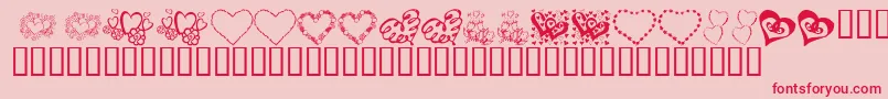 KR All About The Heart-Schriftart – Rote Schriften auf rosa Hintergrund