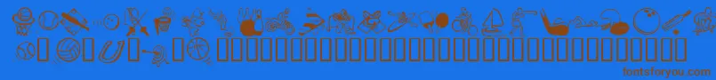 KR All Sport Font – Brown Fonts on Blue Background