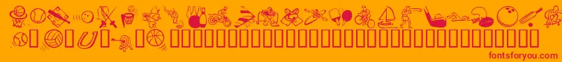 KR All Sport Font – Red Fonts on Orange Background