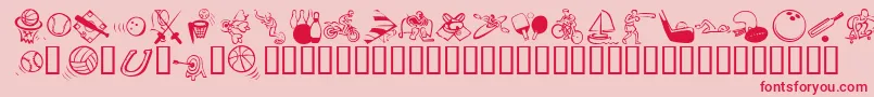 KR All Sport Font – Red Fonts on Pink Background
