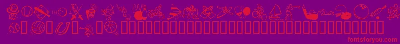 Weitere Informationen zur KR All Sport-Schriftart KR All Sport-Schriftart – Rote Schriften auf violettem Hintergrund