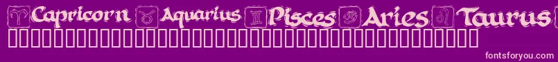 KR Astro 1 Font – Pink Fonts on Purple Background