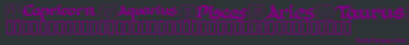KR Astro 1 Font – Purple Fonts on Black Background