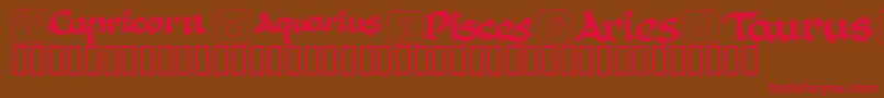 KR Astro 1 Font – Red Fonts on Brown Background