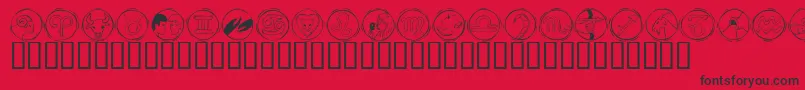 fuente KR Astro 2 – Fuentes Negras Sobre Fondo Rojo
