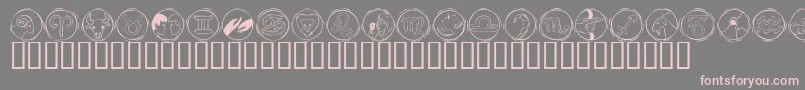 KR Astro 2-fontti – vaaleanpunaiset fontit harmaalla taustalla