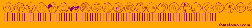 KR Astro 2 Font – Purple Fonts on Orange Background