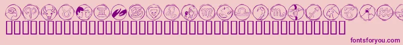 fuente KR Astro 2 – Fuentes Moradas Sobre Fondo Rosa