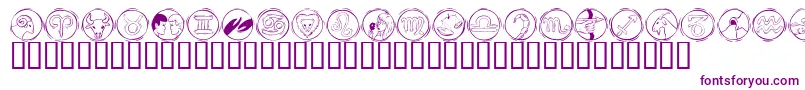 KR Astro 2-fontti – violetit fontit valkoisella taustalla