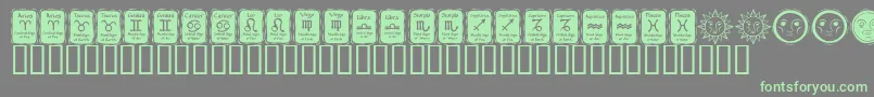 KR Astro 3 Font – Green Fonts on Gray Background