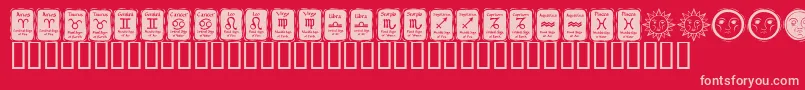 KR Astro 3 Font – Pink Fonts on Red Background