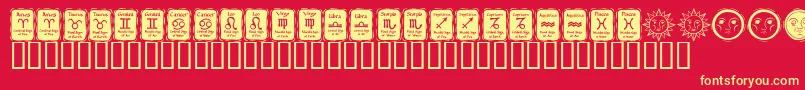 KR Astro 3 Font – Yellow Fonts on Red Background