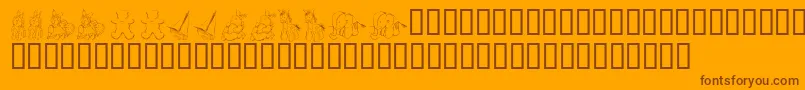 KR Babys Favorites Font – Brown Fonts on Orange Background