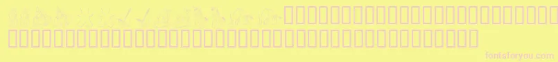 KR Babys Favorites Font – Pink Fonts on Yellow Background