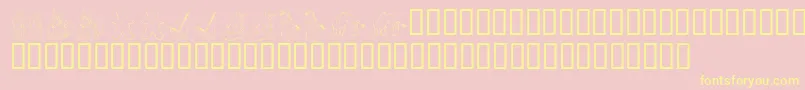 KR Babys Favorites Font – Yellow Fonts on Pink Background