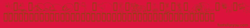 KR Backyard Scraps Font – Brown Fonts on Red Background