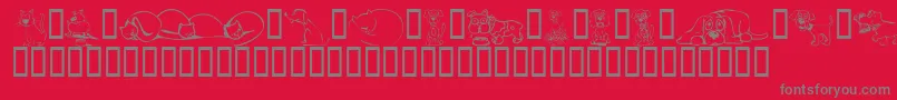 KR Backyard Scraps Font – Gray Fonts on Red Background