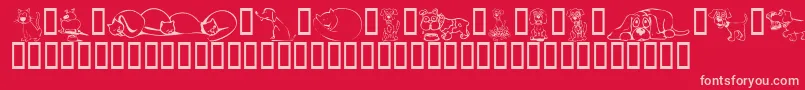 KR Backyard Scraps Font – Pink Fonts on Red Background