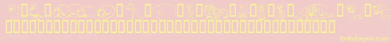 KR Backyard Scraps Font – Yellow Fonts on Pink Background