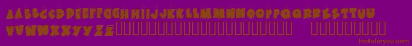 フォントKR Bad Kitty – 紫色の背景に茶色のフォント