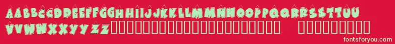 KR Bad Kitty-Schriftart – Grüne Schriften auf rotem Hintergrund