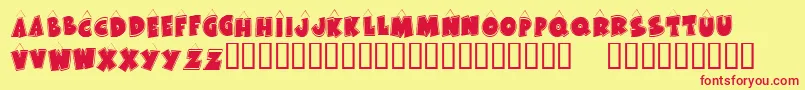 KR Bad Kitty Font – Red Fonts on Yellow Background