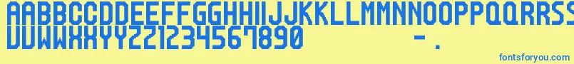M20 Font – Blue Fonts on Yellow Background